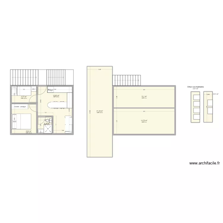Casa container 1 solo piso V2 espejo. Floor plan with 