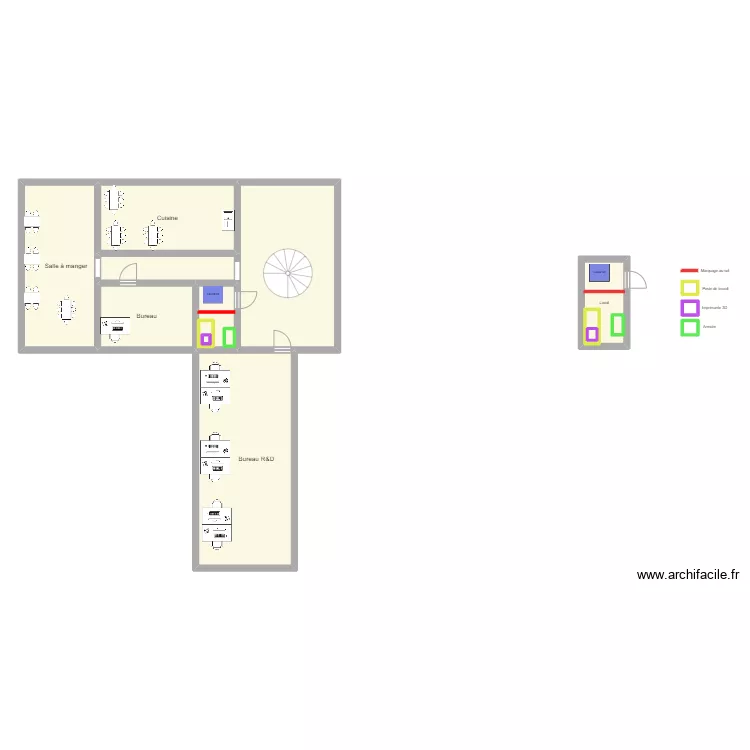 qualif imprimante 3d. Floor plan with 
