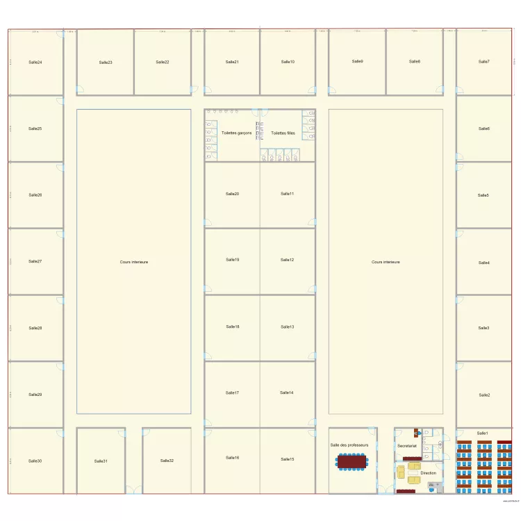 Q10 ecole complete. Floor plan with 
