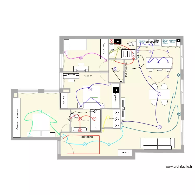 monica modesto plano iluminacion final . Floor plan with 