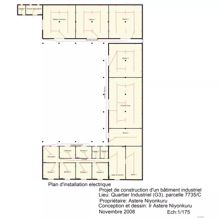 plan electricit&eacute;. Floor plan with 