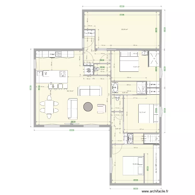 evi Barjac 3 BADKAMER inloopkast garage zijkant buren. Floor plan with 