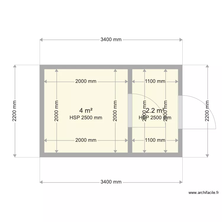 Indonesia  2x2 meter with ante. Floor plan with 