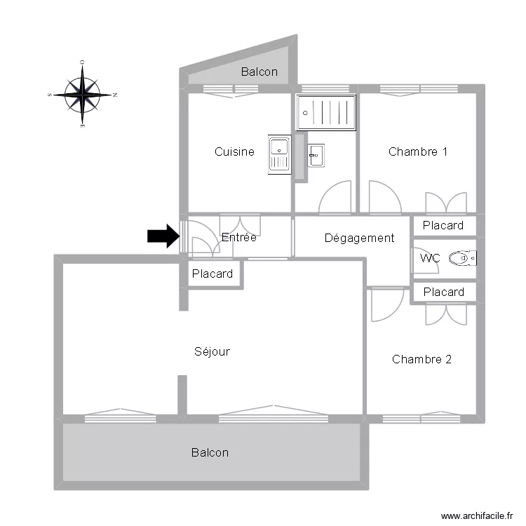 51585 BOULOGNE. Floor plan with 14  and 79 m²