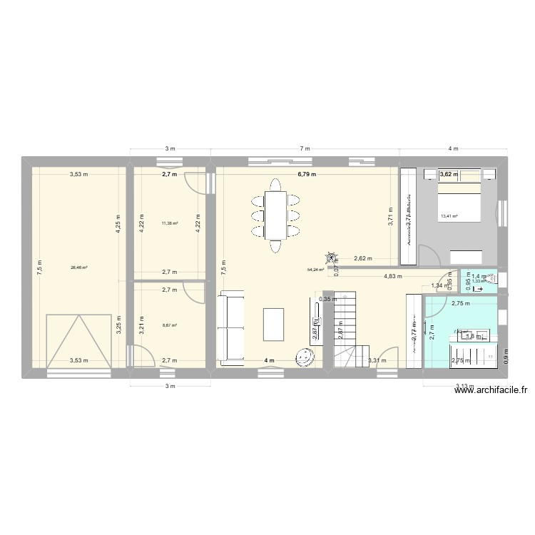 rdc pont de crau L. Floor plan with 0 room and 0 m2