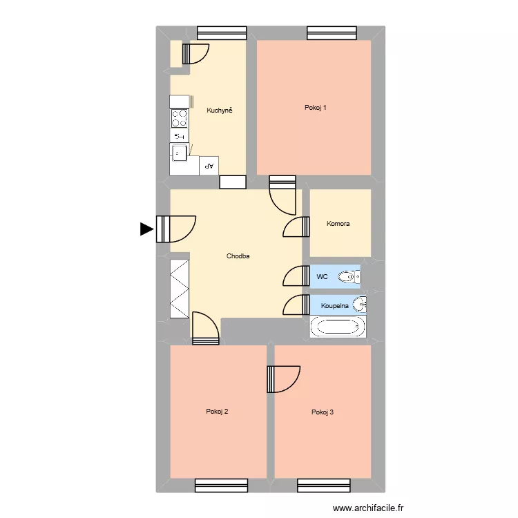 Marxova 368, byt 3. Floor plan with Marxova 368, byt 3. Floor plan with