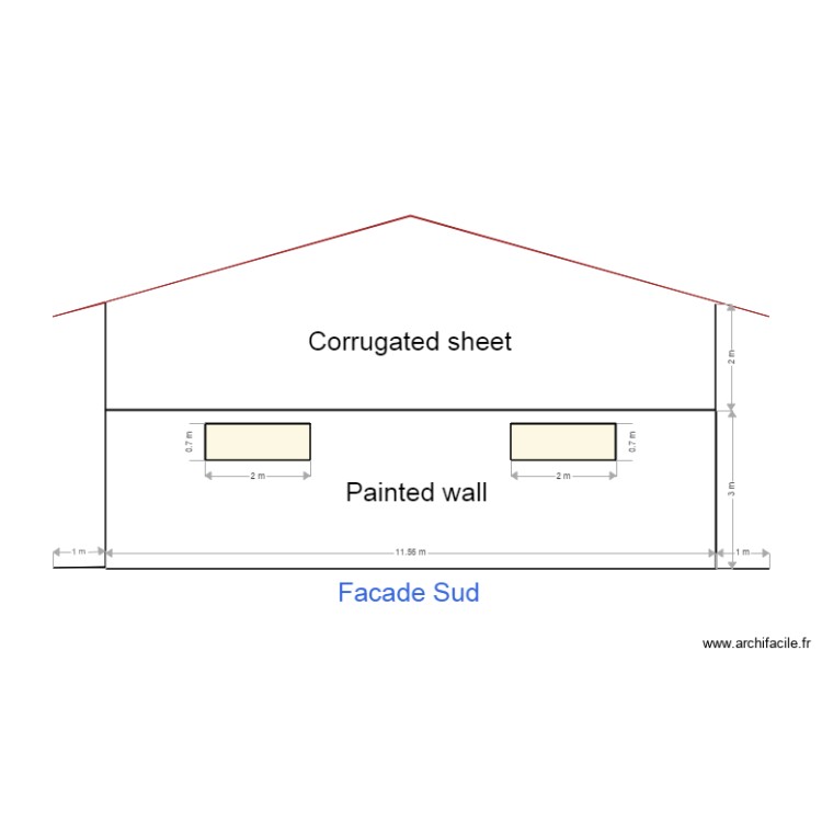 facade sud amico. Floor plan with 0 room and 0 m2