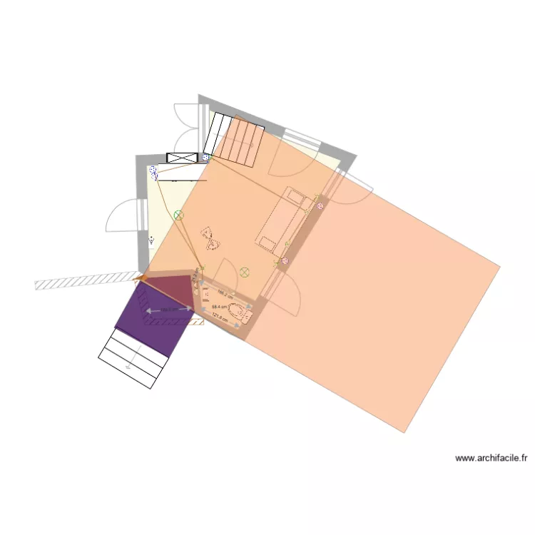 Entree avec toilette et Marquise bis. Floor plan with Entree avec toilette et Marquise bis. Floor plan with