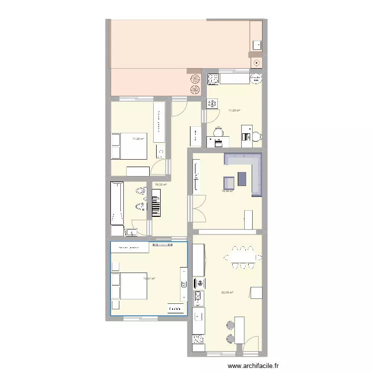 Proyecto casa remodelada. Floor plan with 