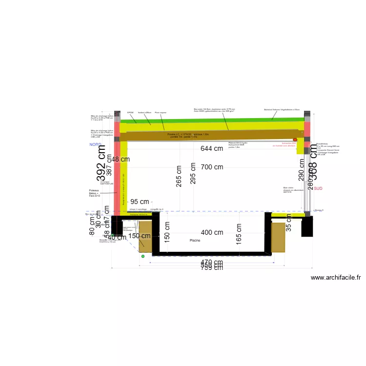 piscine coupe nord-sud béton v1. Floor plan with piscine coupe nord-sud béton v1. Floor plan with