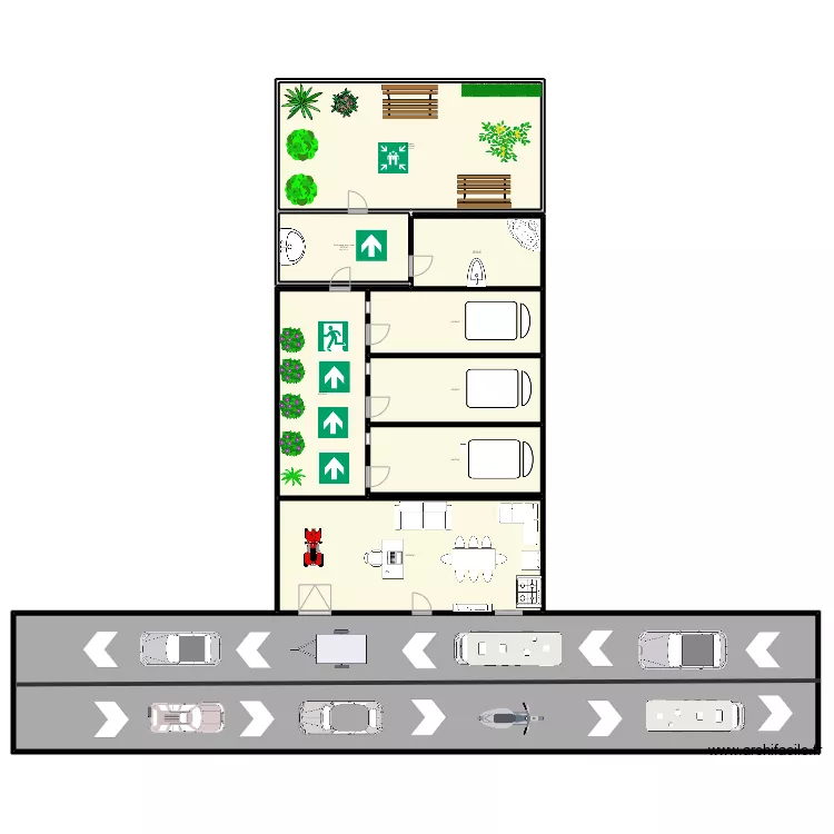 PLAN DE CADA. Floor plan with 