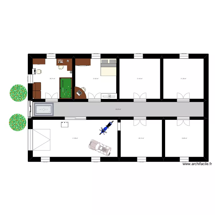 plan 1. Floor plan with 