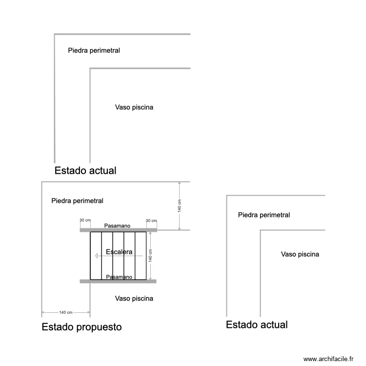 detalle piscina. Floor plan with 