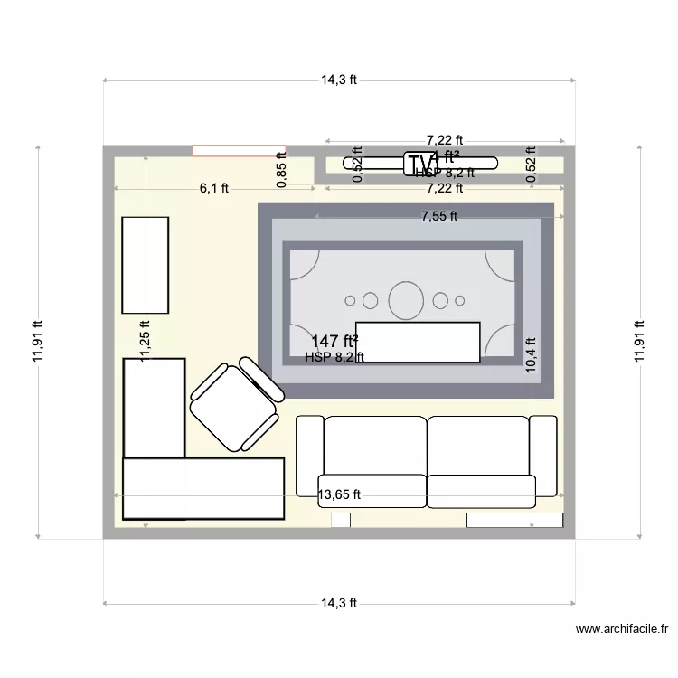 Basement Final False Wall Spec. Floor plan with 