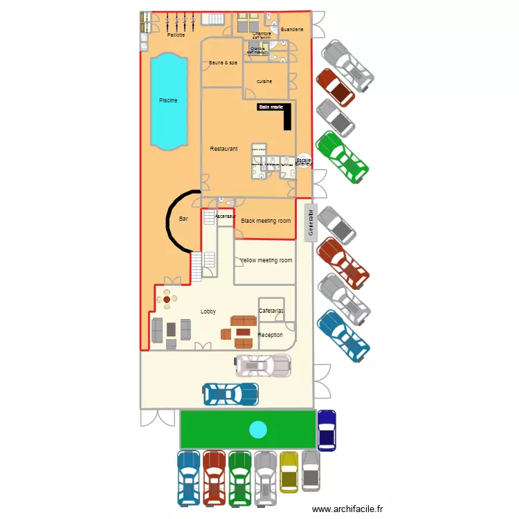 RDC mirador hotel010626. Floor plan with 33 Rooms and 593 m²