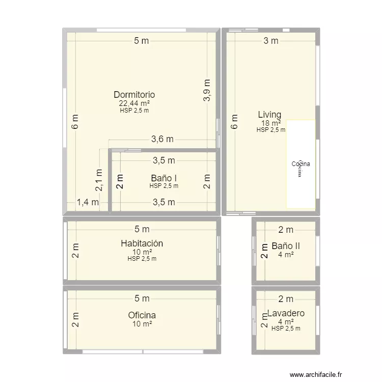 Casa_02. Floor plan with 7 Rooms and 75 m² Casa_02. Floor plan with 7 Rooms and 75 m²