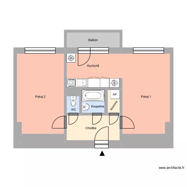 Zemanská 568, byt 8. Floor plan with Zemanská 568, byt 8. Floor plan with
