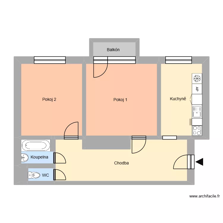 nám. T.G. Masaryka 812, byt 12. Floor plan with 10 and 66 m² nám. T.G. Masaryka 812, byt 12. Floor plan with 10 and 66 m²