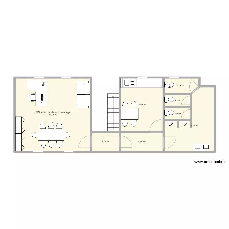 Wc / Office / Mess. Floor plan with 