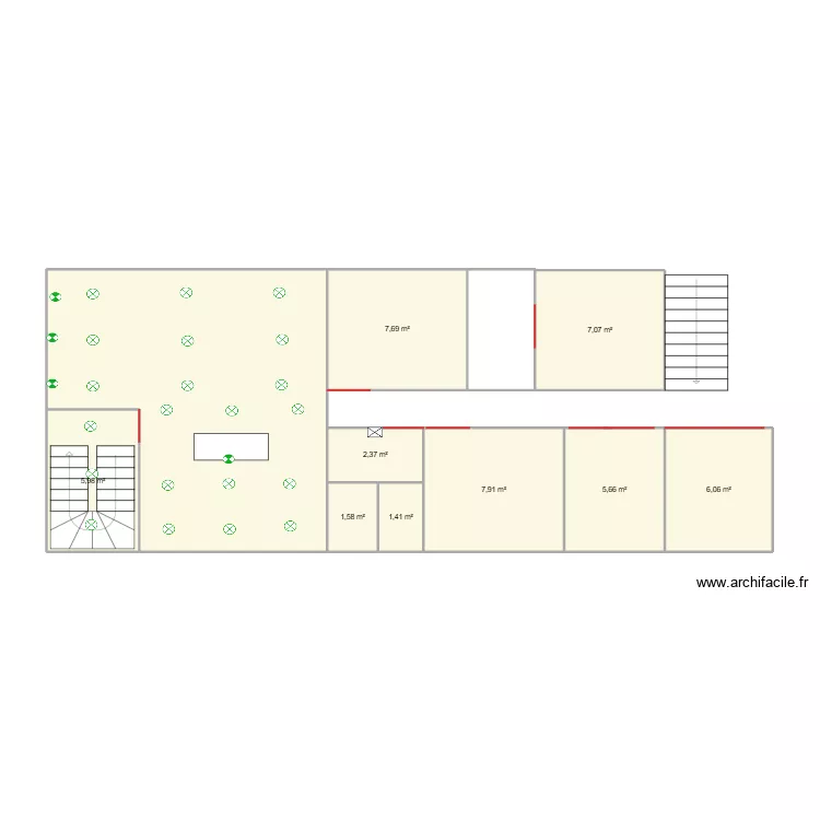 Surend first lighting layout. Floor plan with 10  and 76 m²