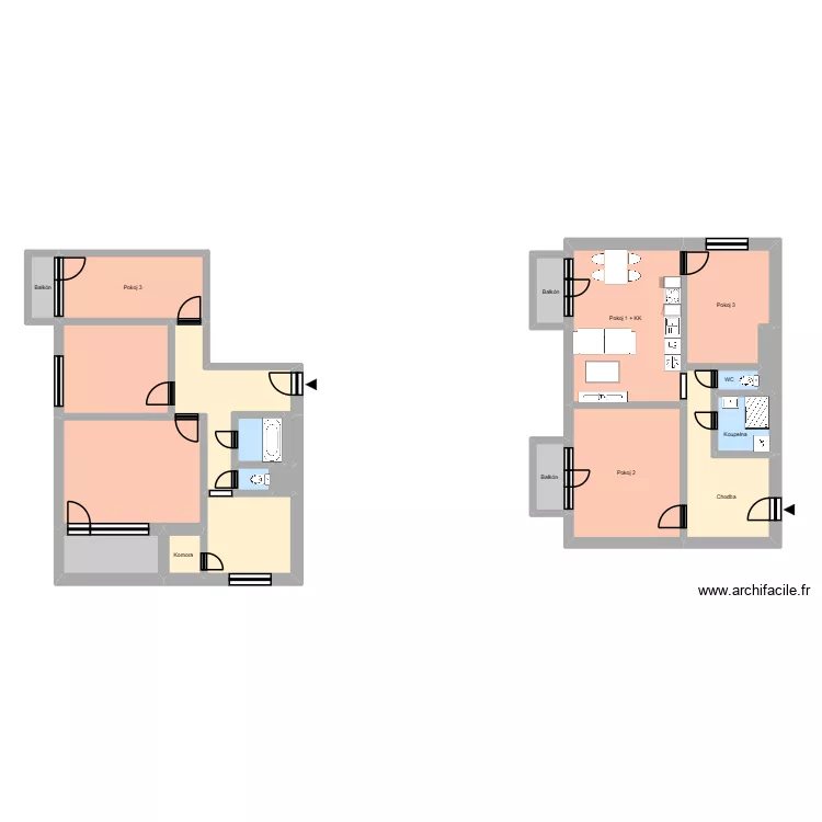 Sokolsk&aacute; tř&iacute;da 2381, byt 7. Floor plan with 13  and 196 m²