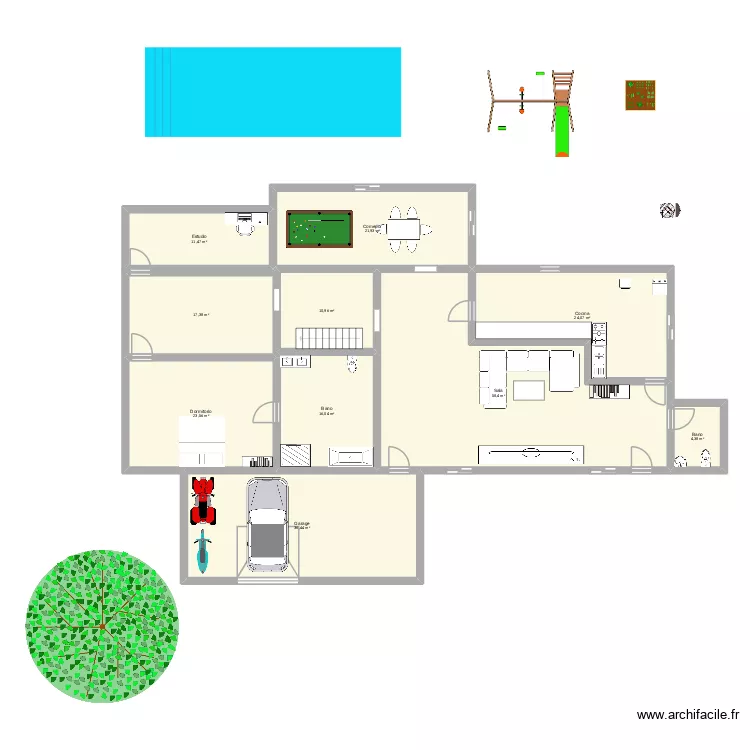 house. Floor plan with 10 rooms and 225 m²