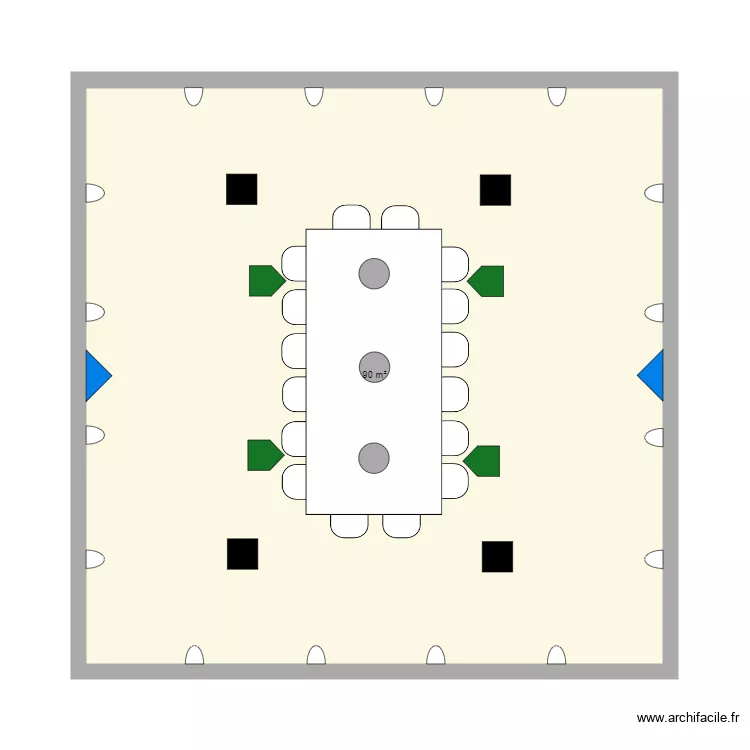 oficina 10x10 sima. Floor plan with 