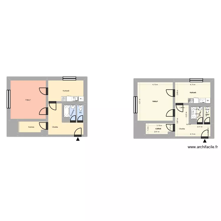 Výstavní 2305, byt 1. Floor plan with Výstavní 2305, byt 1. Floor plan with