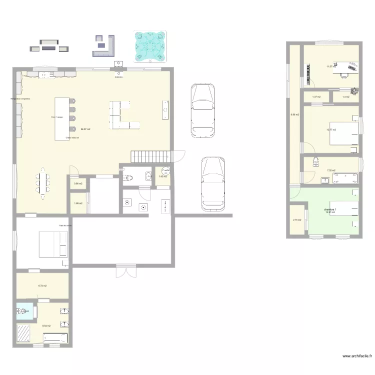 maison 1. Floor plan with 