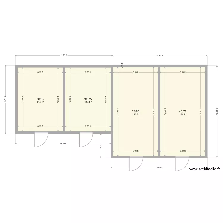 Cor  Shared. Floor plan with 