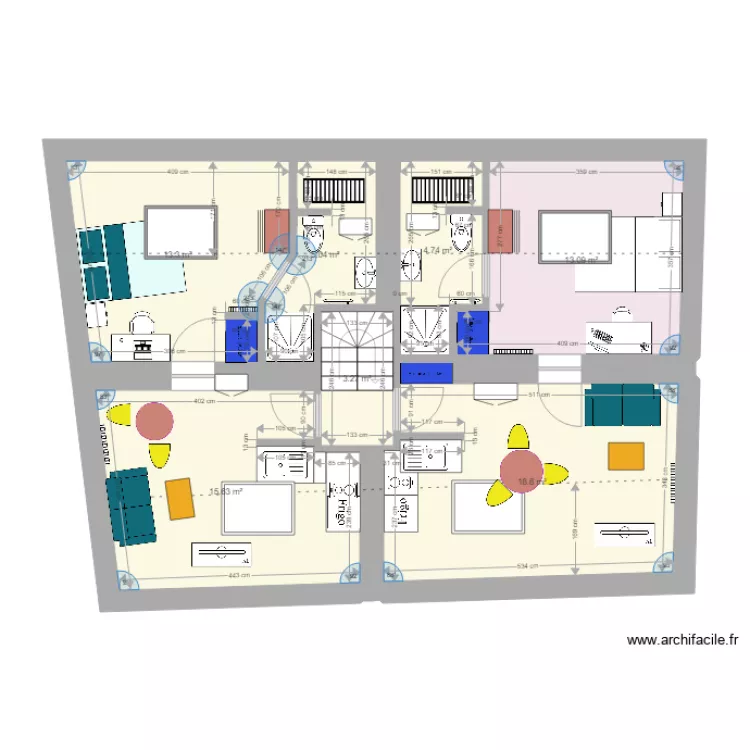 St nicolas etage 2v6. Floor plan with 