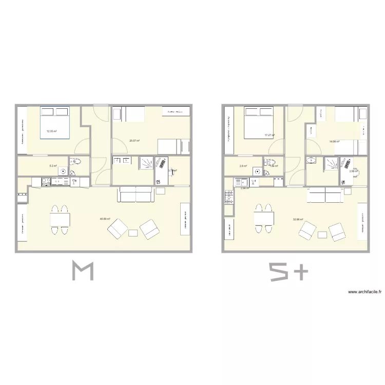 floor plan – M and S plus v2 – By almarklein ️ | ArchiFacile
