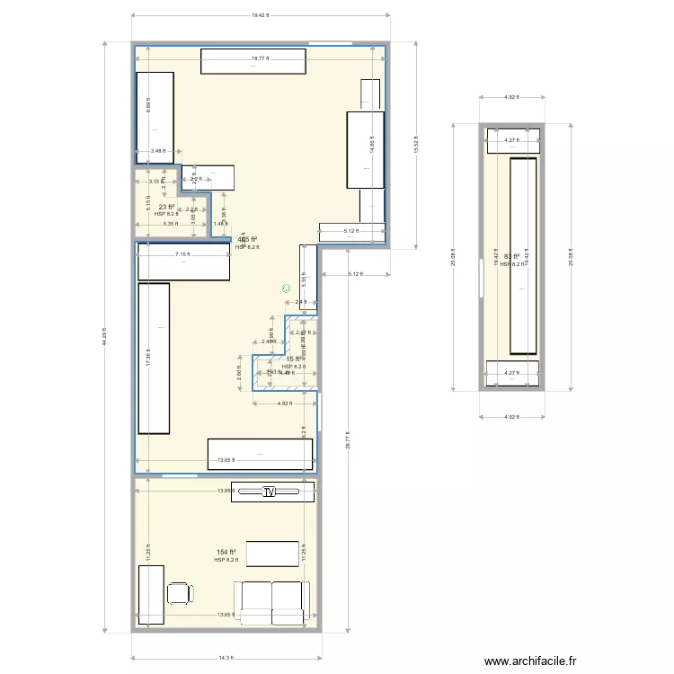 Office Basement. Floor plan with 