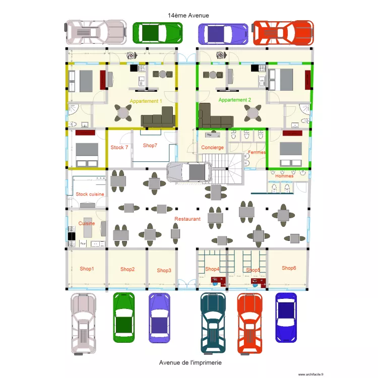 Nyakabiga rdc2 parking. Floor plan with 
