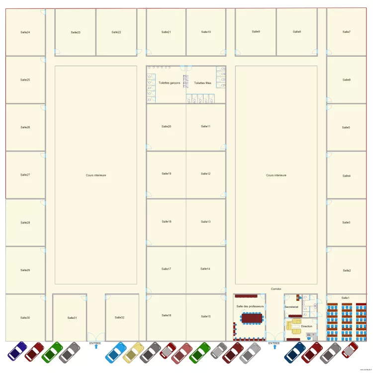 Q10 ecole complete frame. Floor plan with 