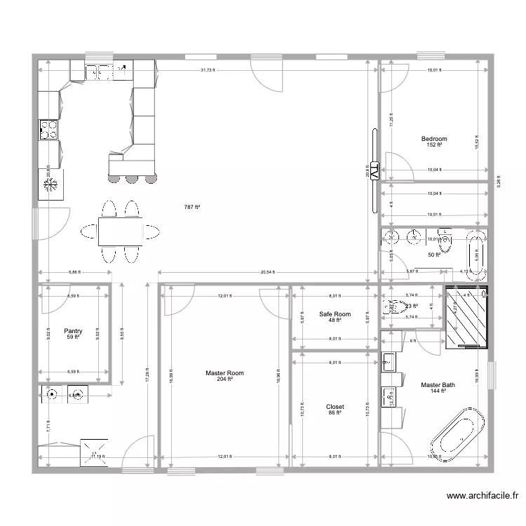 1600 38x42. Floor plan with 