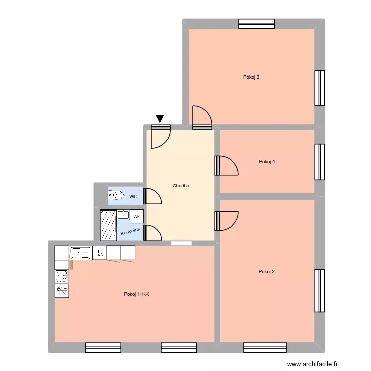 Hlavn&iacute; tř&iacute;da 678, byt 5. Floor plan with 12  and 224 m²