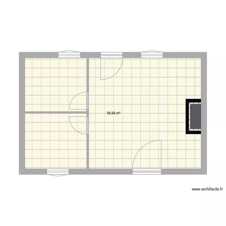 Plano Cortijillo C&oacute;rdoba. Floor plan with 1  and 40 m²