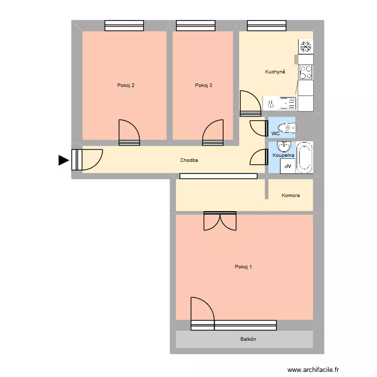Hornická 661, byt 4. Floor plan with Hornická 661, byt 4. Floor plan with