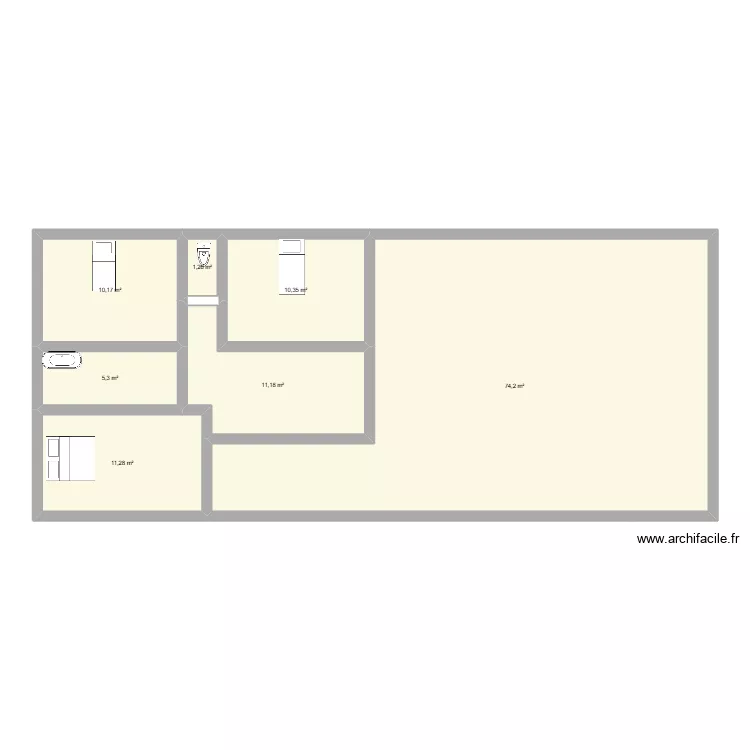maison 130 m. Floor plan with 7  and 124 m²