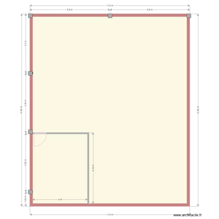 vue en plan abri transfo. Floor plan with 