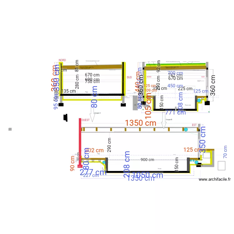 piscine coupe b&eacute;ton cellulaire v1. Floor plan with 
