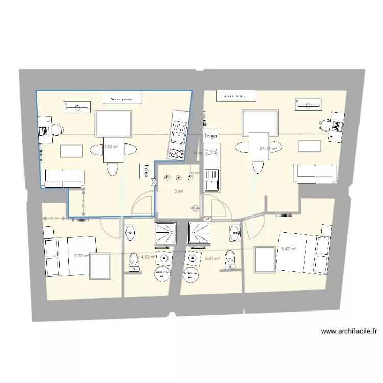 st nicolas Etage 2 V9. Floor plan with 