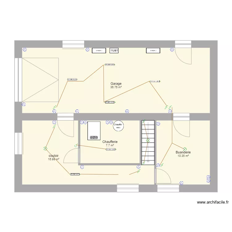 DSFA Sous sol v1. Floor plan with 