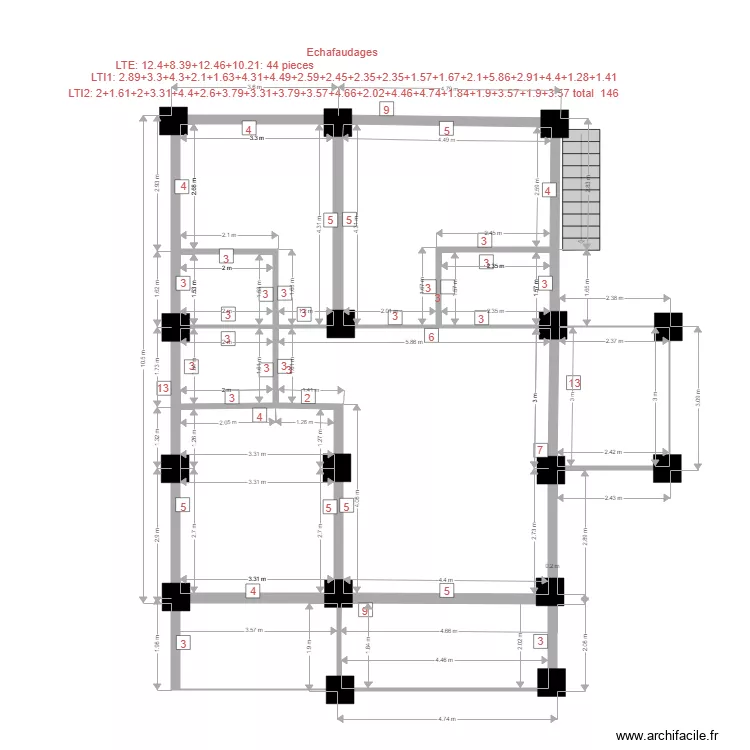 echafaudage. Floor plan with 
