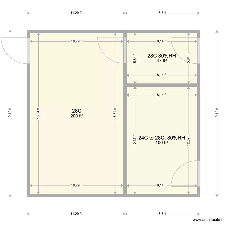 Texas Tech 2 Rooms. Floor plan with 