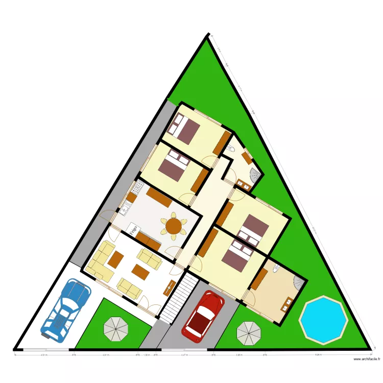 gangi plan1rdc villa frame. Floor plan with 
