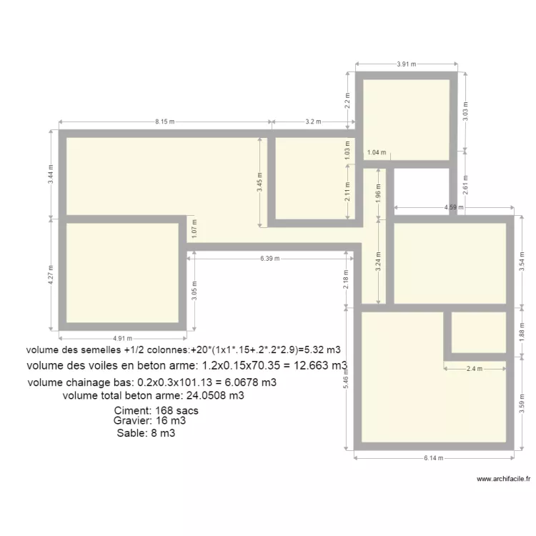 Ciment et agregats. Floor plan with 