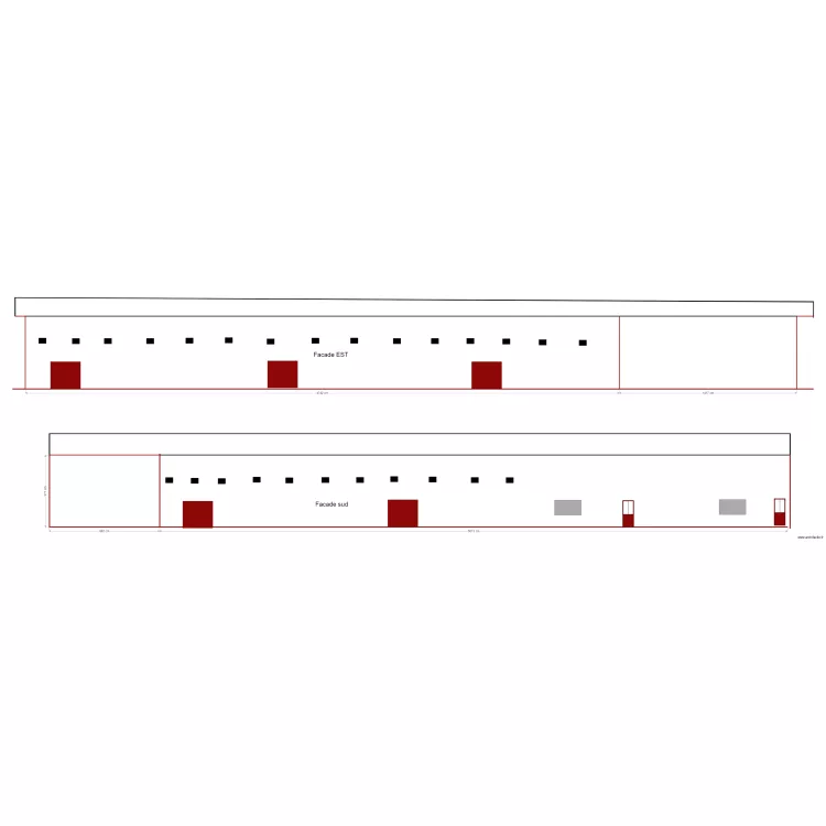 facades. Floor plan with 