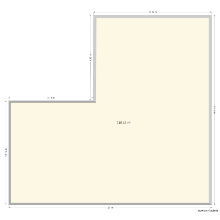 Superficie hangar extension. Floor plan with 0 room and 0 m2